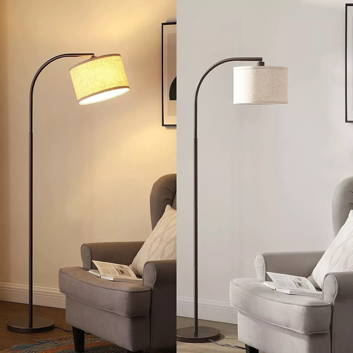 DEWENWILS Arched Floor Lamp Farmhouse Standing Tall Lamp Adjustable HBFL04D