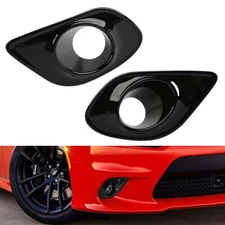 Front Bumper Fog Light COVER TRIM SHELL For Dodge Charger 2015+ BLACK DECORATION