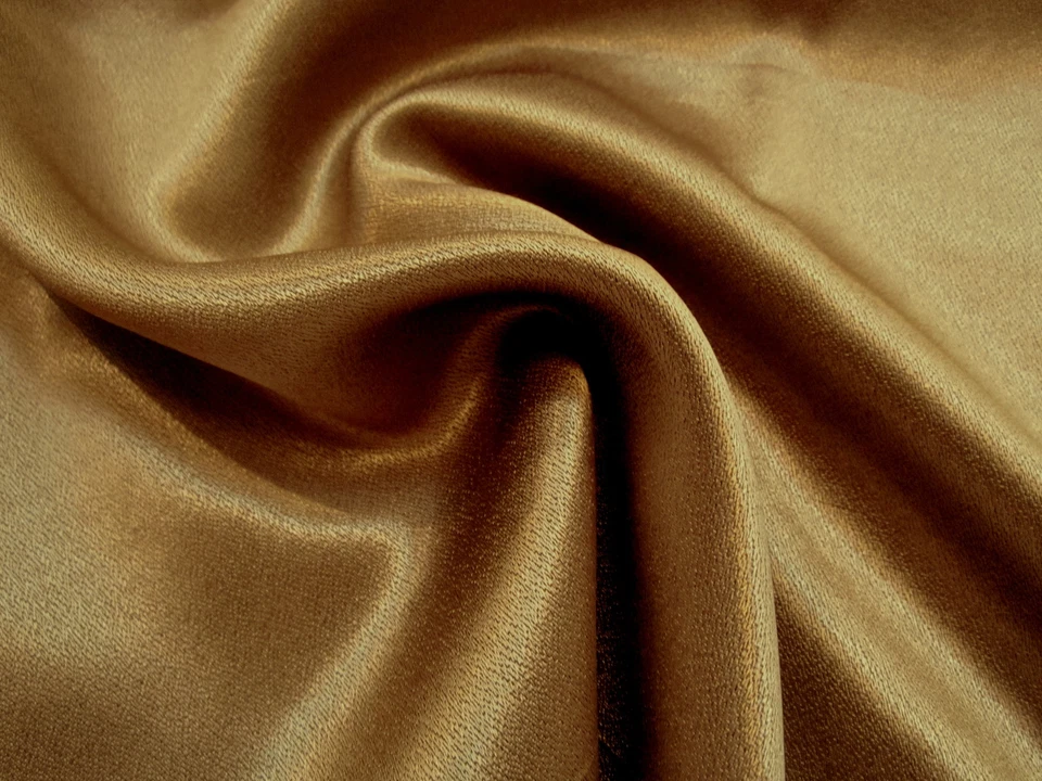 Charmeuse SATINADO DORADO BRONCEADO 2,65 yardas-Diseñador con tela drapeada trasera de crepé marrón Foto 2 de 4