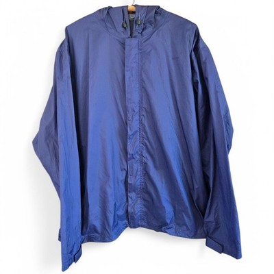 Magellan Outdoors Mens Lightweight Packable Rain Jacket 2XL Blue Windbreaker