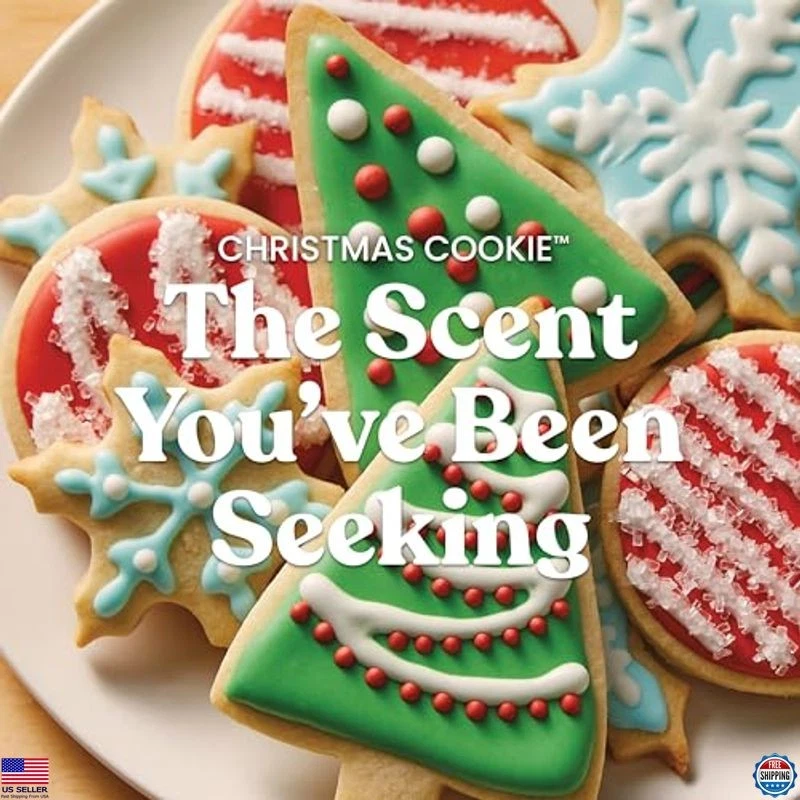 Vela perfumada grande 22 oz - Galleta de Navidad, 150 horas de tiempo de combustión, cera vegetal Foto 2 de 4