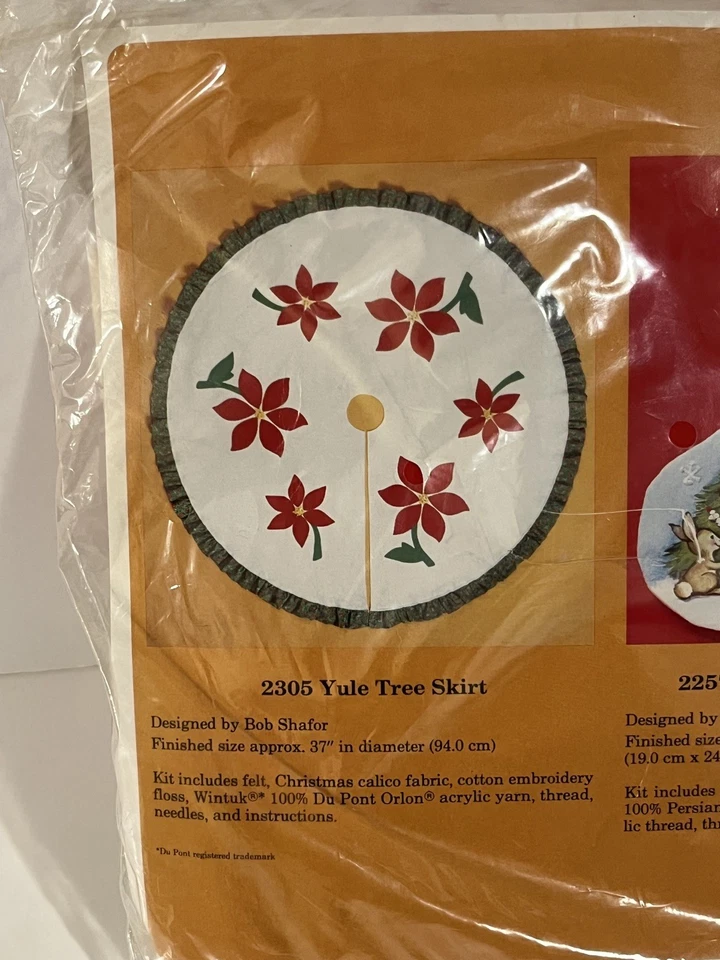 Vintage 1983 Creative Circle 2305 Yule Christmas Tree Skirt Kit NEW/Sealed - Image 4 of 4