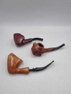 3x Estate Pipes Inc. Regency Blue & Carved Wally Frank Ltd