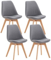 4Er Set Stuhl Linares Stoff Hellgrau