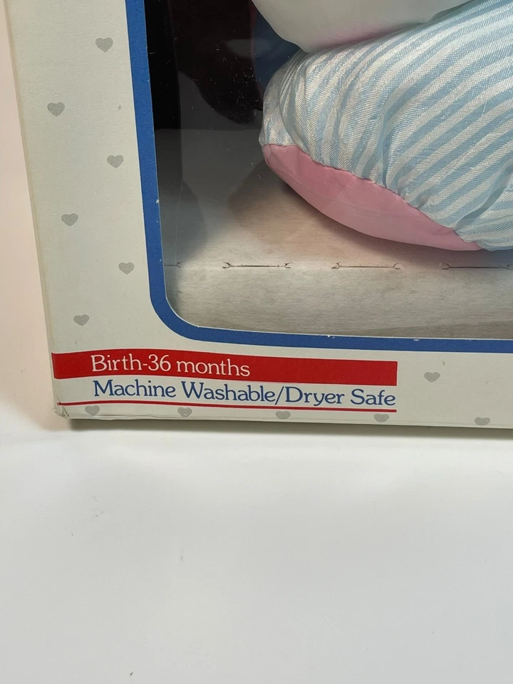 De colección 1991 Fisher Price Peluche Sleepytime Puffalumps Cebra Pony Estrellas Rayas Azules Foto 3 de 4