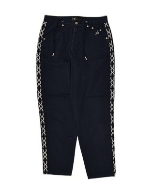 ROCCOBAROCCO Womens Graphic Tapered Jeans W31 L27 Navy Blue Cotton QE05