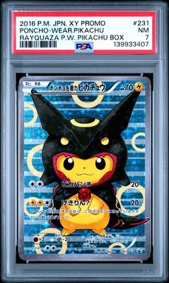 PSA 7 Poncho Pikachu 231/XY-P Rayquaza Promo Japanese Pokemon Card