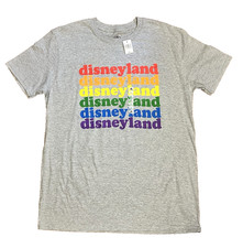 DISNEY PARKS Disneyland Rainbow Pride LGBTQI Graphic T-Shirt/Tee Unisex Adult L