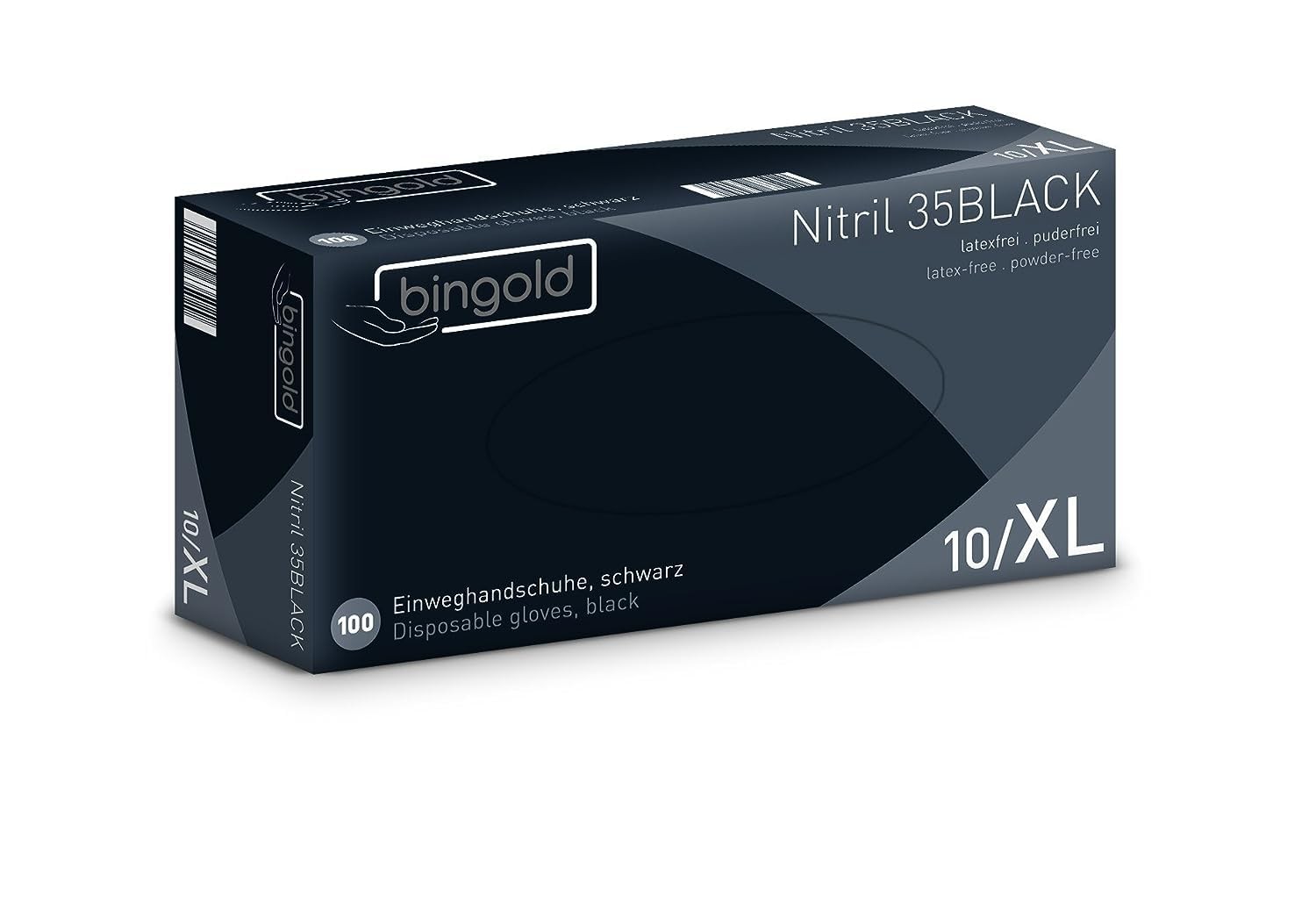 Gants nitrile noir épais 35BLACK XL haute résistance | Confort professionnel supérieur
