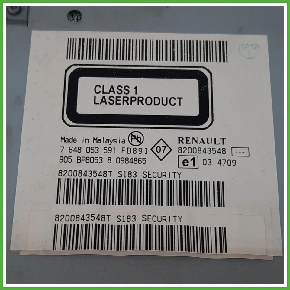 Autoradio RENAULT TWINGO 2a Serie 1.2 8200843548 2007 2012 RENAULT 768053591 - Immagine 3 di 4