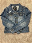 Cotton On distressed blue denim jeans jacket light wash casual street wear XS