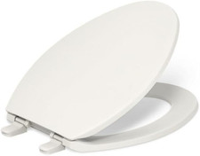 Brevia Elongated Toilet Seat - Quiet-Close, Grip-Tight, Biscuit Color