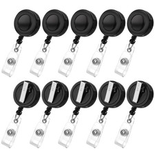 30 Pack Badge Reels Retractable with Swivel Alligator Clip Retractable Badge ...