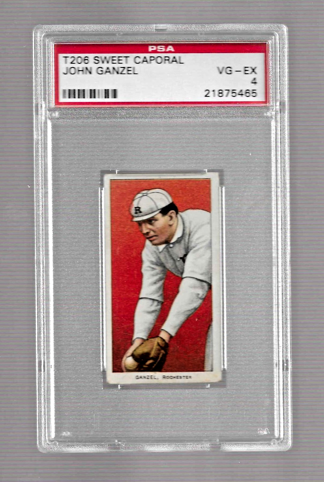 1909-11 T206 SWEET CAPORAL 350 TOBACCO BASEBALL CARD PSA 4 JOHN GANZEL ROCHESTER