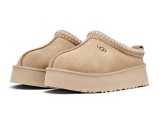 Size 6.5 - UGG Platform Tasman Slippers Boots Sand Brown Suede New in Box