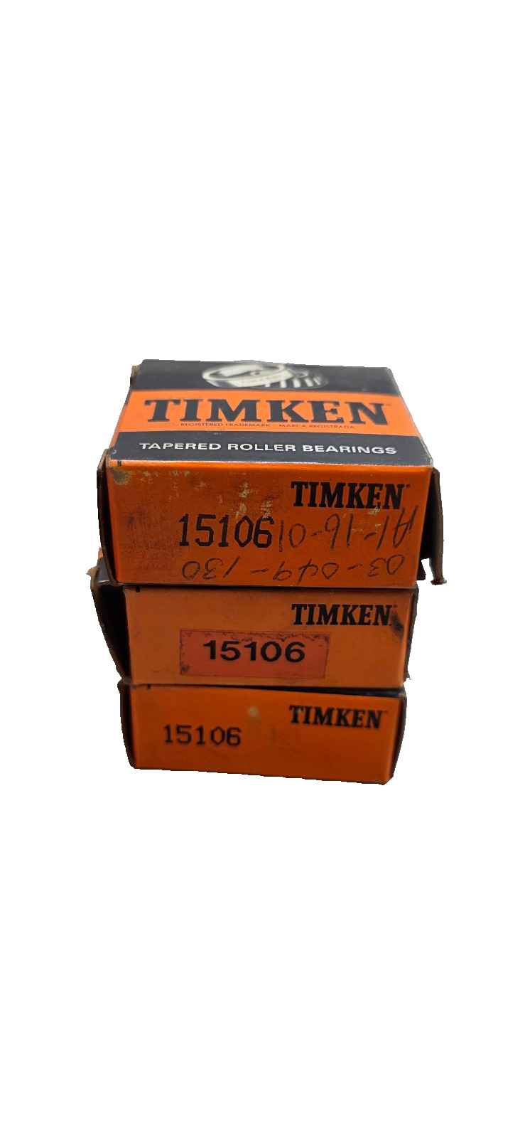 3Pcs Timken 15106 Tapered Roller Cone Bearing 1-1/16