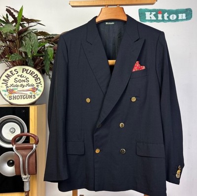 KITON (40R) Neopolitan Zweireiher Blazer Navy + Goldknöpfe IT50 £4000+