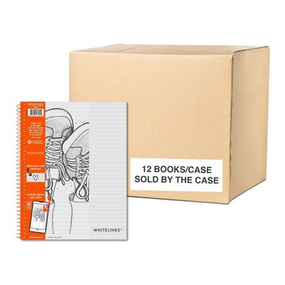 Whitelines Notebook, Spiral Bound, 70 Sheets, 11 x 8.5, 20# Gray Paper with Whit