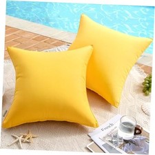 Pack of 2 Decorative Outdoor Waterproof Pillow 18" x 18" Pack of 2 Yellow