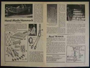 HowTo Weave a HAMMOCK Simple Net 1949 PLANS Hemp Cotton Rope