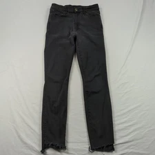 Mother Jeans Womens 29 Black Stunner Zip Ankle Step Fray Stretch Casual