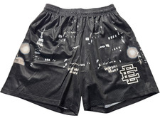 Eric Emanuel Black Abstract Mesh Shorts Men's Medium Athletic Streetwear EE
