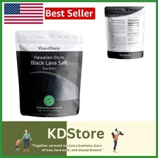 Hawaiian Black Lava Sea Salt - Fine Grain, 5 lb Resealable Pouch, Gourmet Flavor