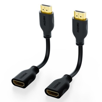 LEENUE HDMI Verlängerungskabel 4K 18cm Verlängerungsstecker auf 5 Meter, schwarz 