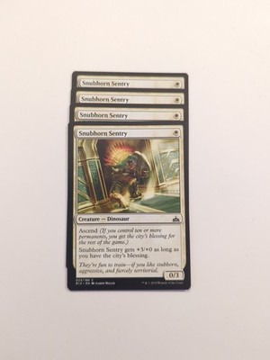 (4) Snubhorn Sentry *PLAYSET* Rivals of Ixalan Regular NM MTG