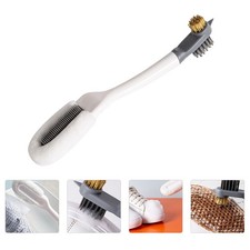 1Pc Multifunctional Shoe Washing Tool U-shaped White Wool Brush