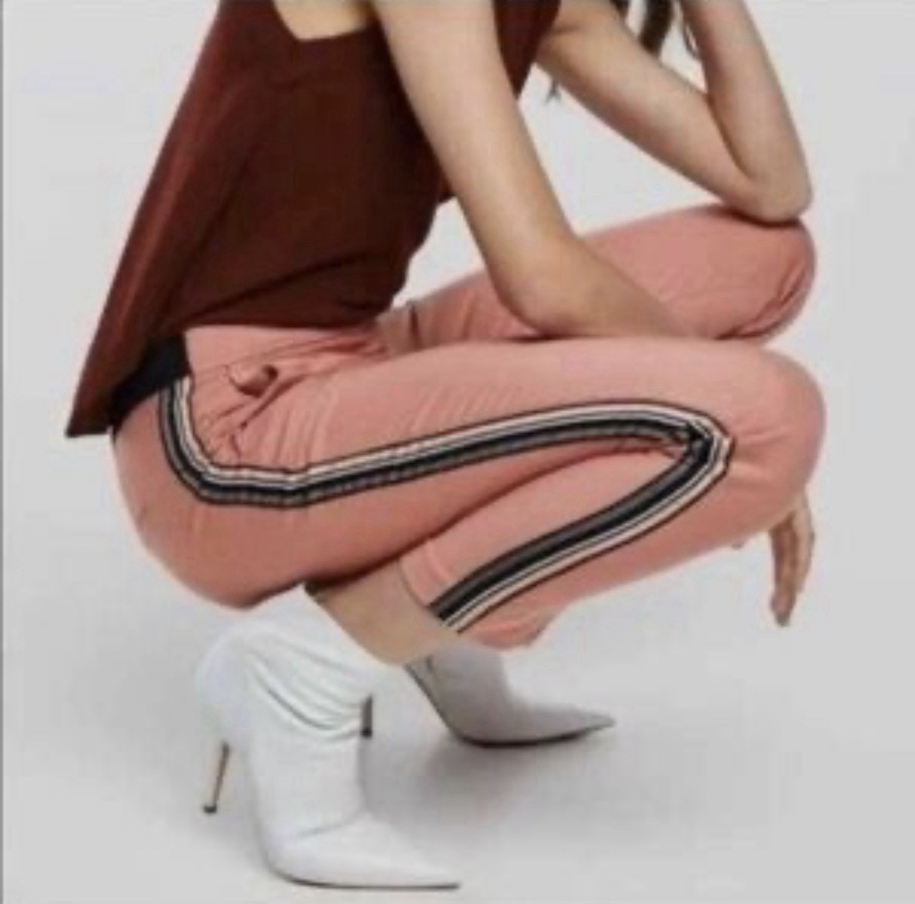 Zara Basic Side-Stripe Ankle-Length Trousers, Sal… - image 2