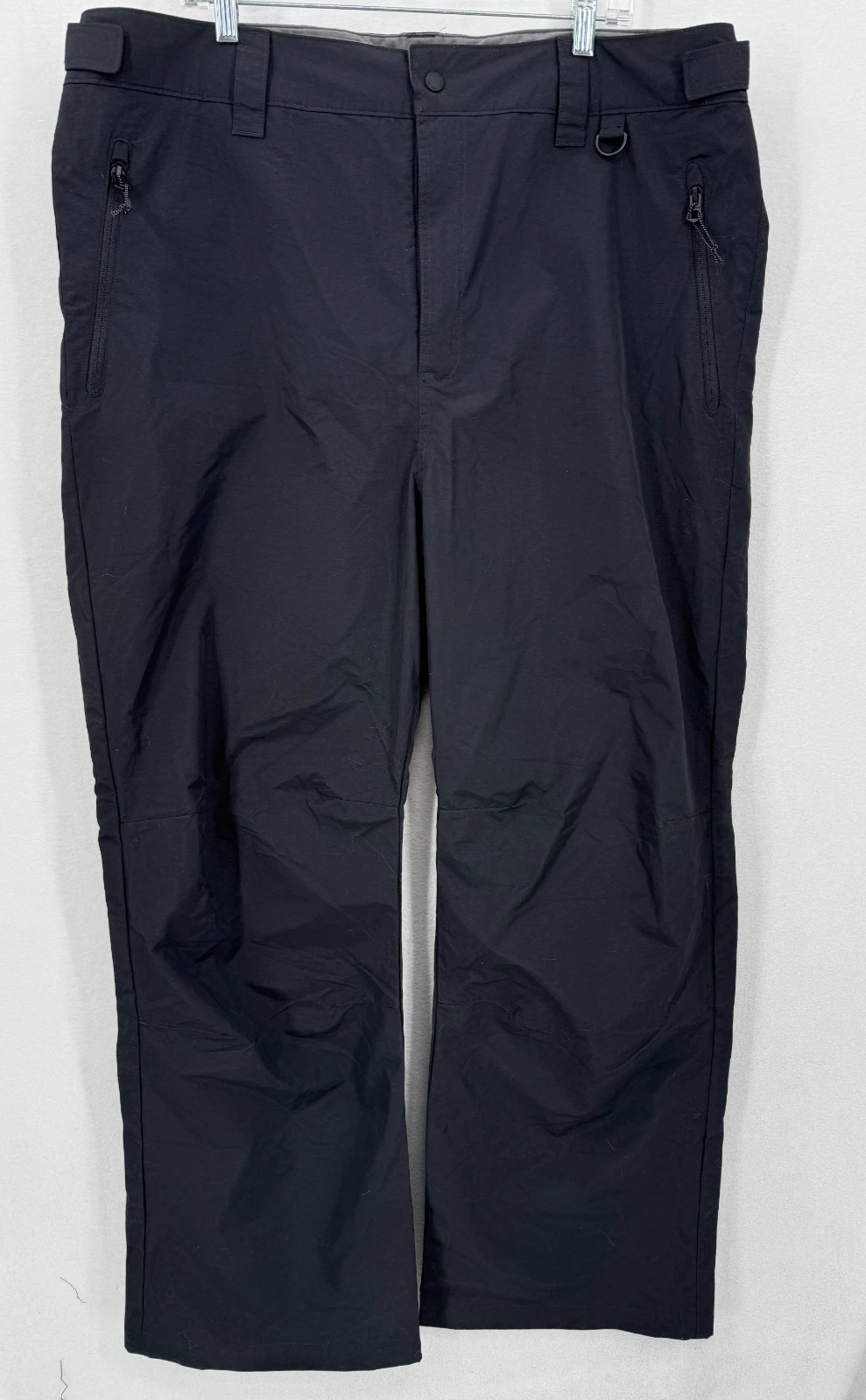 Lands’ End Men’s XL Tall Rain Pants Waterproof Nylon Black Zip Pockets