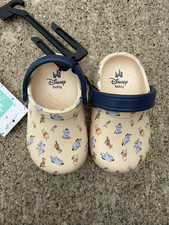 Disney Baby Winnie the Pooh Beige/Blue Printed Slip-On Clogs US 4 Lightweight