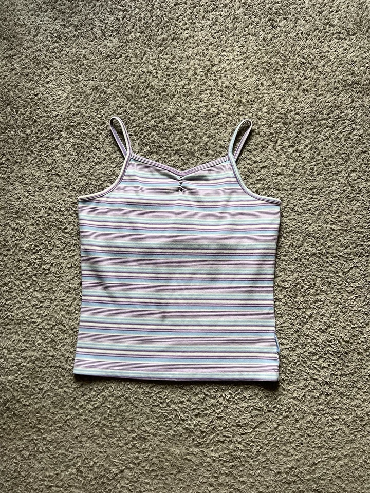 Camiseta sin mangas Y2K 2000s Limited Too Cami XXL para niñas púrpura corta elástica Cyber Grunge Foto 2 de 4