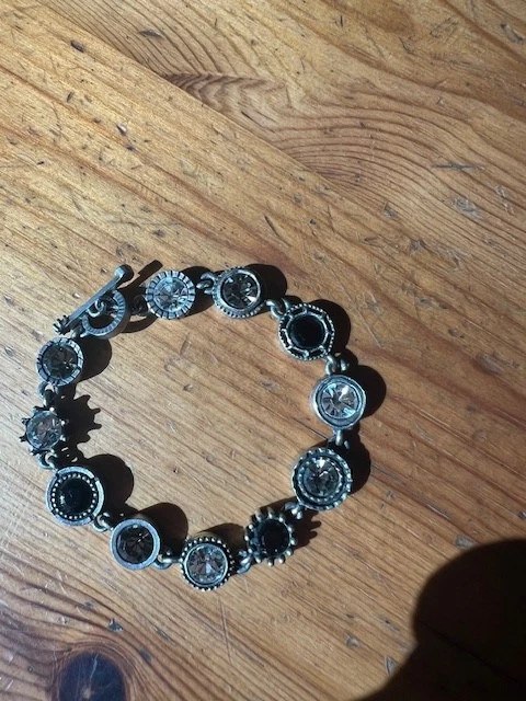 Pulsera tenis Patricia Locke cristal negro/blanco Foto 4 de 4