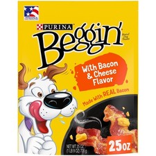 Strips Dog Treats with Real Bacon Cheese Flavors Tender Chews, 25 oz