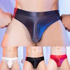 Trendy Men's Underwear Smooth and Shiny Sheer Pouch Panties Oil Glossy Briefs