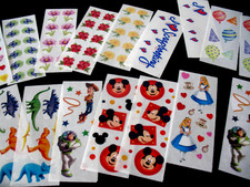 Creative Memories Lot Stickers, Mickey, Dinosaurs, a few with missing stickers.