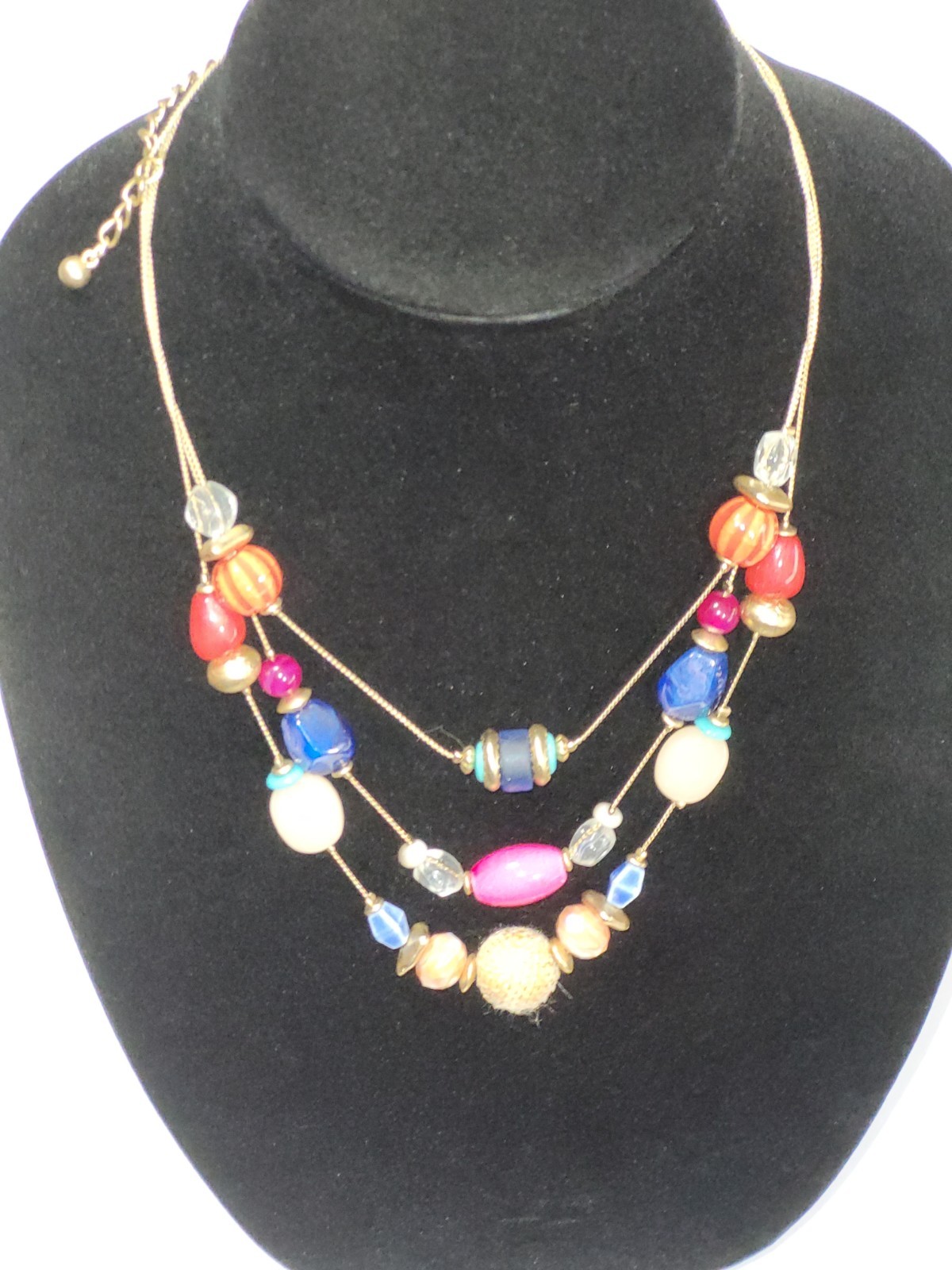Chico's Boho Multilayer Beaded Statement Necklace… - image 1