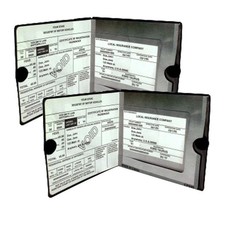 Essential Car Auto Insurance Registration Black Document Wallet Holders 2 Pack
