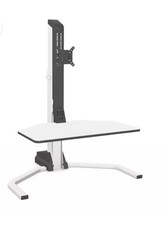 Silverline Freedom Electric Sit Stand Desk Riser Electric Single Monitor - White