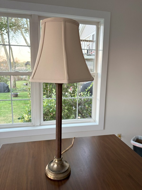 Tall Table Top Lamp, Telescopes from 34" high to 38" High Heavy Brass Base
