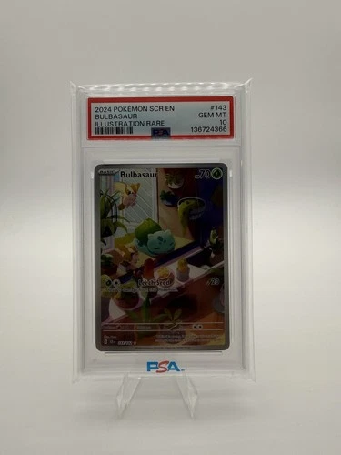 Pokémon Bulbasaur Stellar Crown Illustration Rare Card 143/142 PSA 10