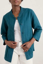 Seasalt Women's Jacket - Teal Clear Bloom Jacket - Regular - Dark Eden
