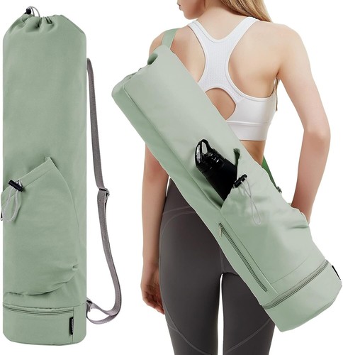 Yoga Mat Bag - Water Bottle Pocket and Bottom Wet Pocket - Multi Storage Bag