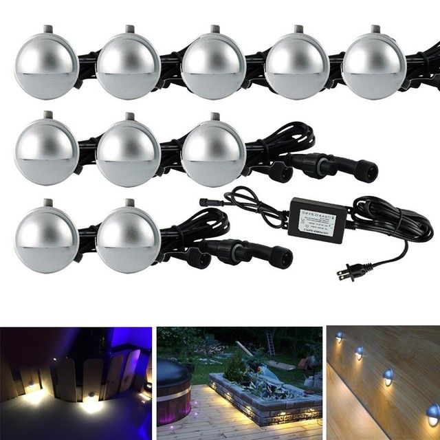 Fvtled Set Of 10 Low Voltage Outdoor Waterproof Ip67 Led Deck Lights Pack Of 10 Low Voltage Led Deck Light Kit Φ1 38 Waterproof Outdoor Step