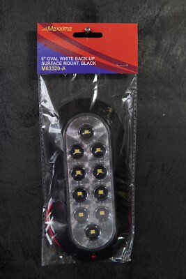 Maxxima M63320-A 6'' Oval White Back-Up Light Surface Mount Black