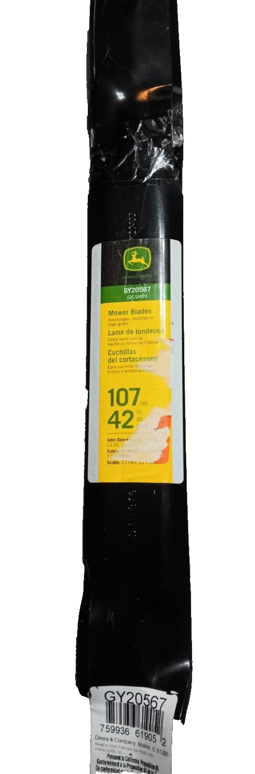 John Deere GY20567 Blade Kit for 42