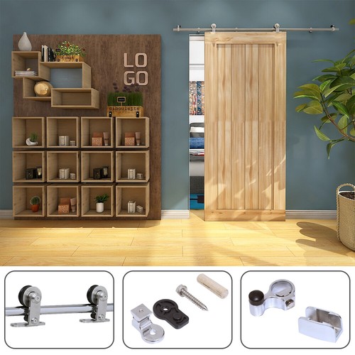 ETIASQSA 4-12FT Stainless Steel Sliding Barn Door Hardware Closet Track Kit - Picture 9 of 24