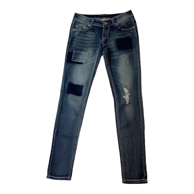 Twentyone Black By Rue 21 Low Rise Skinny Blue Denim Jeans Size 0 Regular